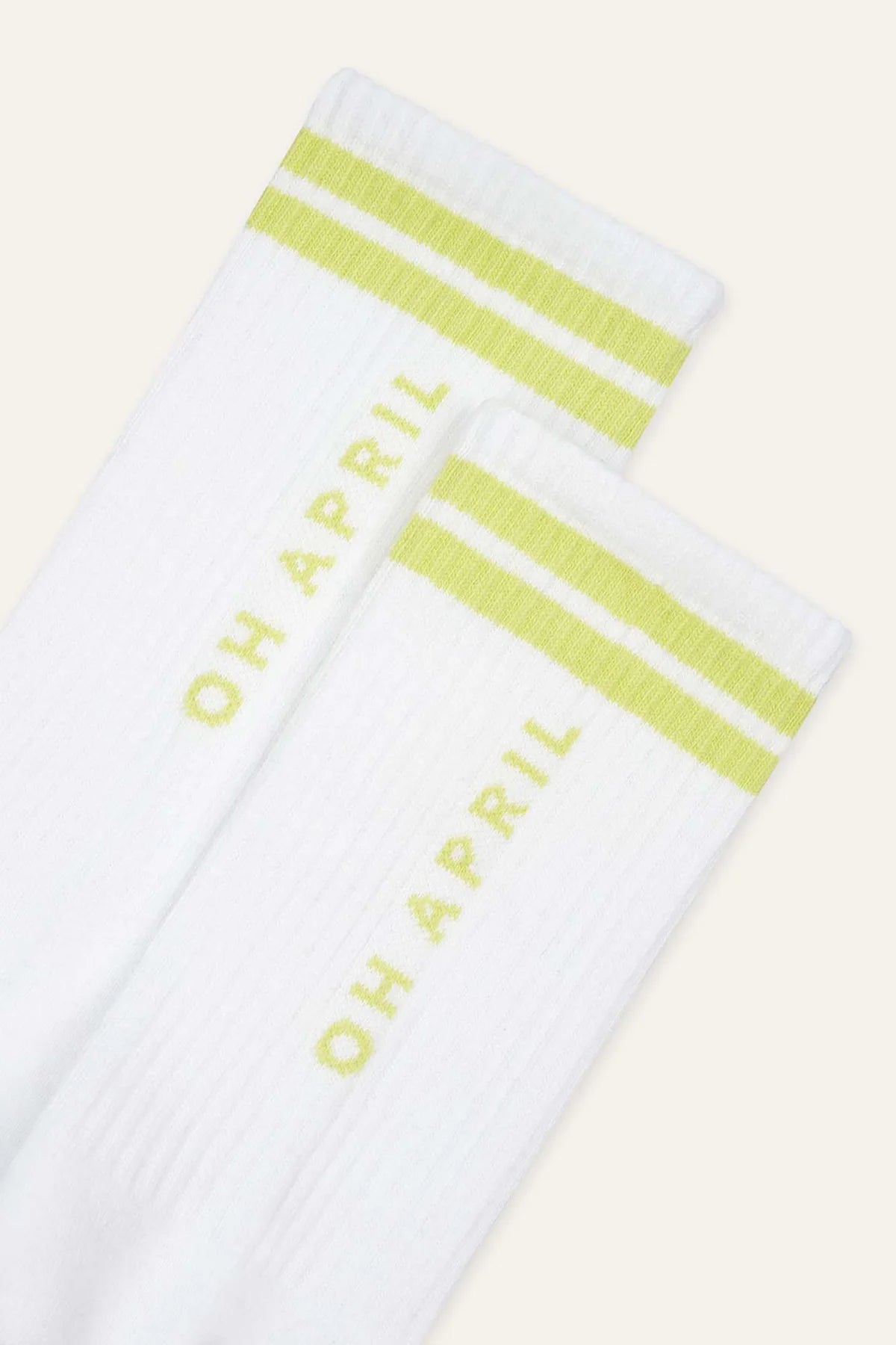 Steffi Socks OH APRIL White/Lime