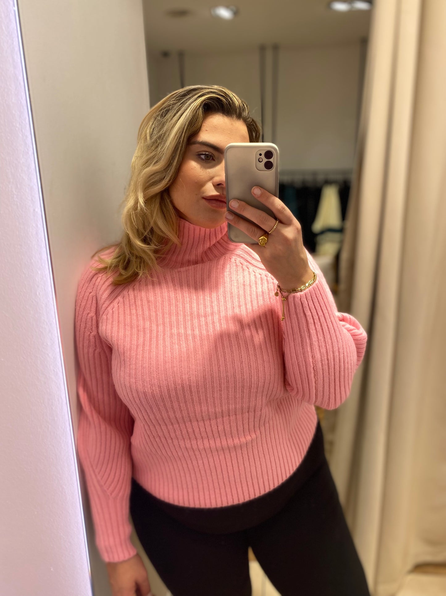 Grobstrickpullover Rosa