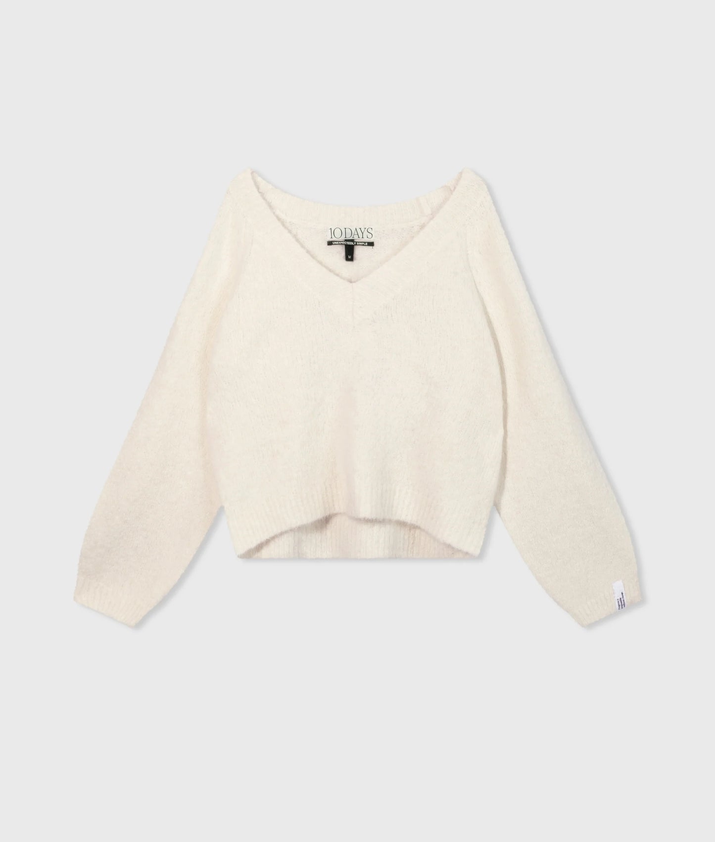 CROPPED V-NECK SWEATER KNIT 10 DAYS