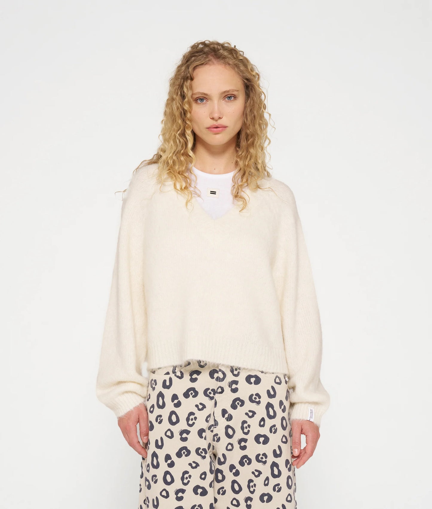 CROPPED V-NECK SWEATER KNIT 10 DAYS