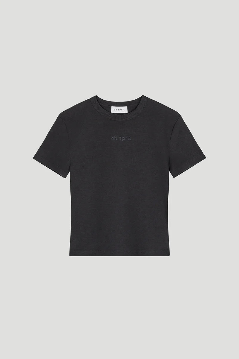 IVY RIB T-SHIRT DARK IRON OH APRIL
