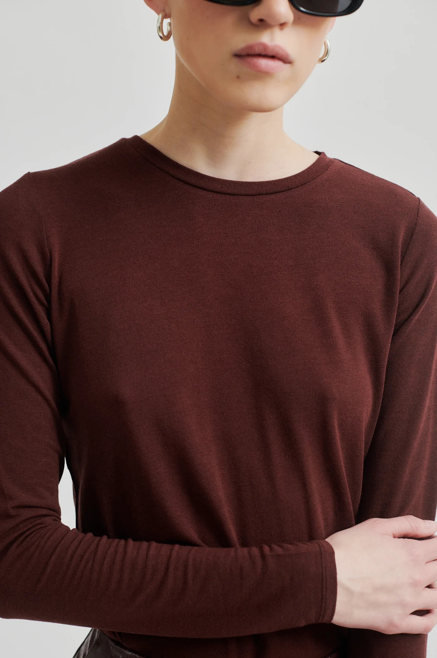 Matima O-Neck Tee Second Female Bitter Chocolate