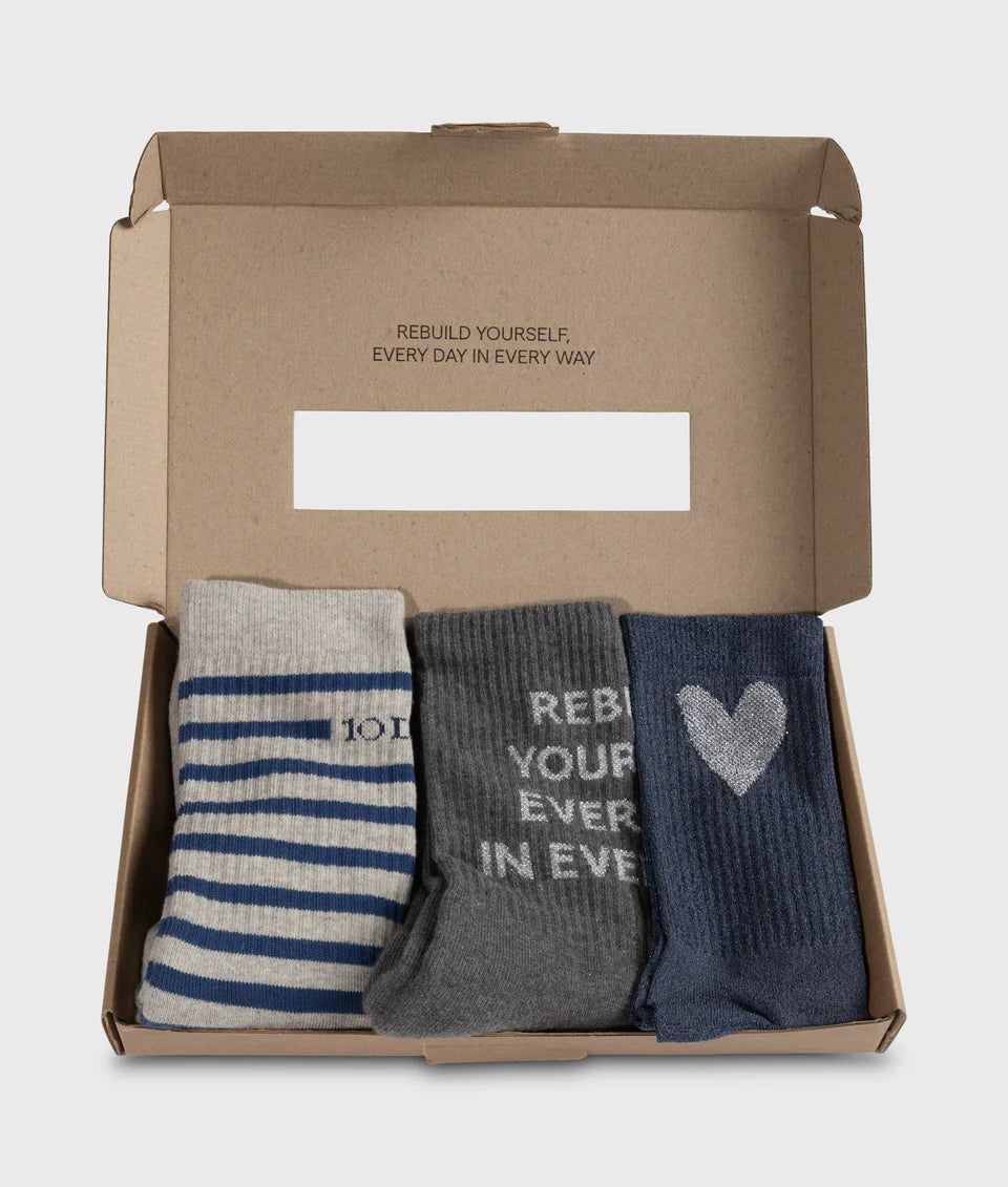 SOCKS 3-PACK TRUE BLUE 10 DAYS