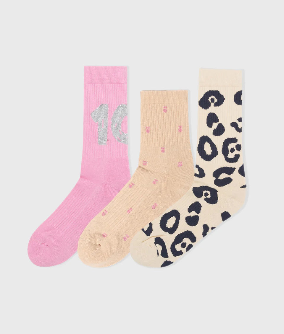 SOCKS 3-PACK PINK 10 DAYS