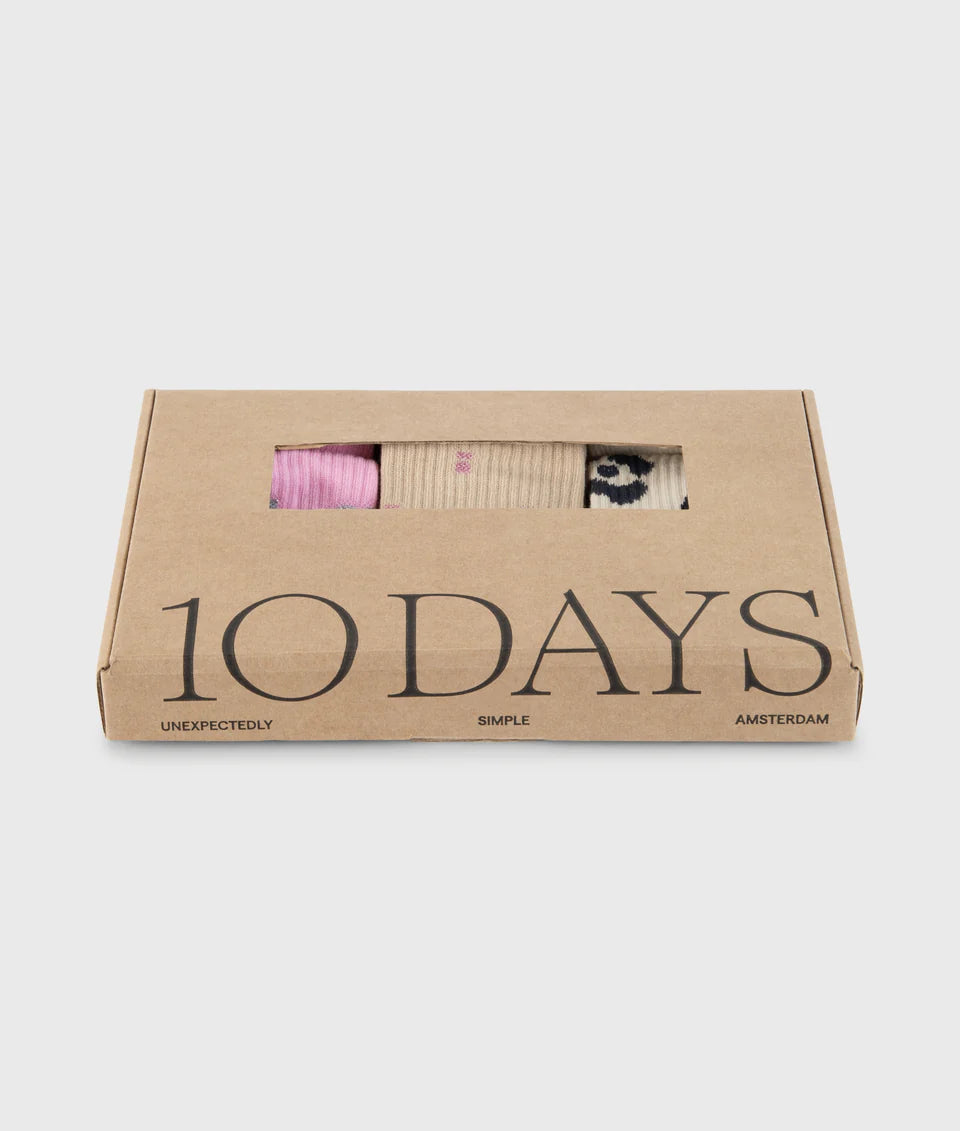 SOCKS 3-PACK PINK 10 DAYS