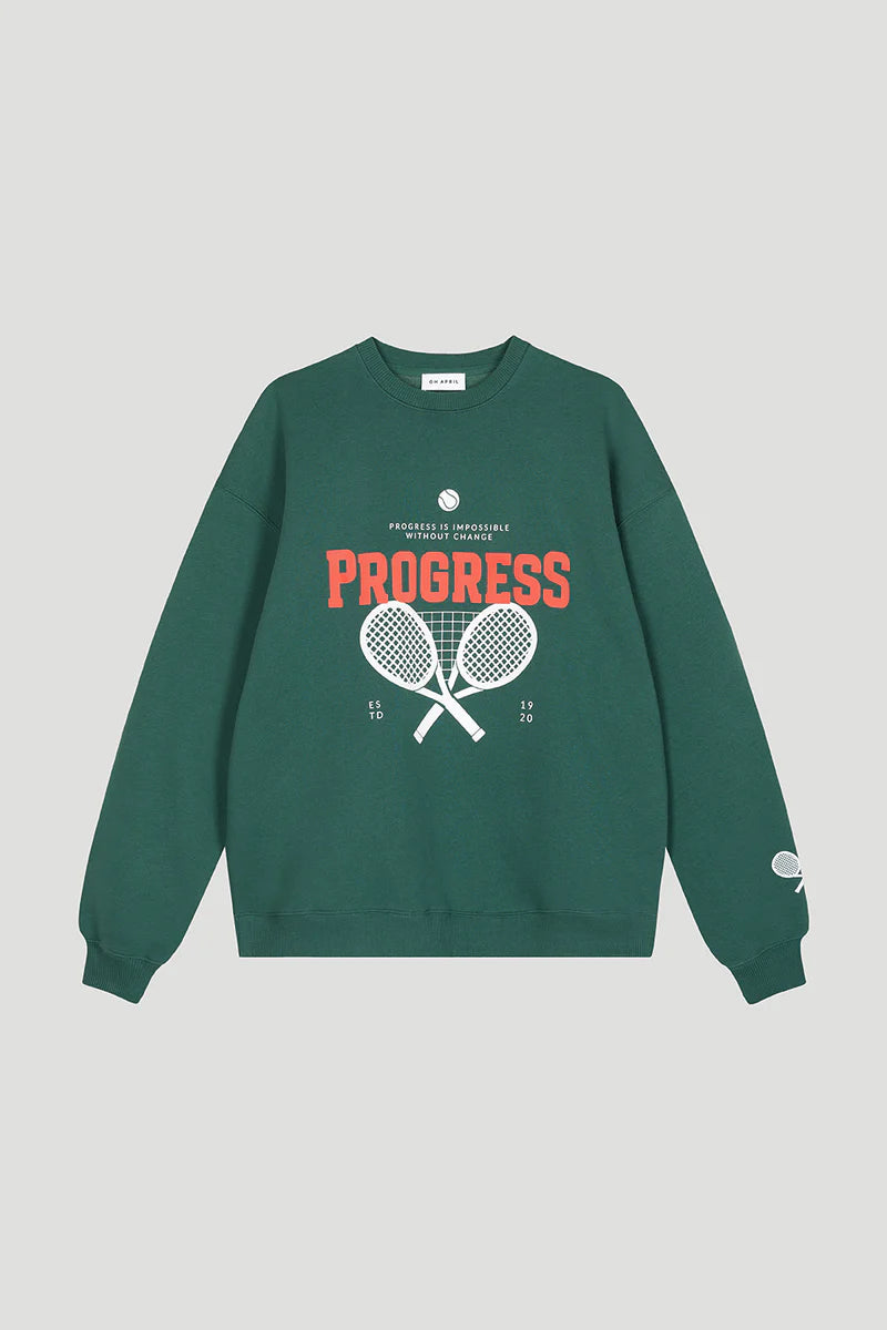 April05-29-01 OVERSIZED SWEATER FOREST GREEN PROGRESS