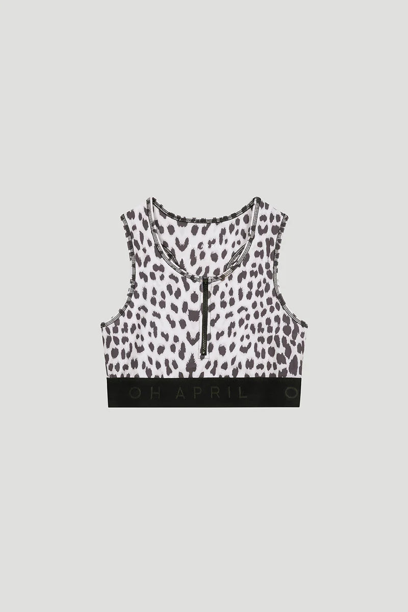 OH APRIL TAYLOR SPORT TOP LEO LIGHT GREY